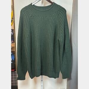 LTS Long Tall Sally Green Chunky Knit Sweater W-US 10–12